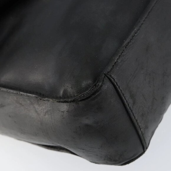 GUCCI Web Sherry Line Shoulder Bag Leather Black Gold Red Auth 154664 - Picture 12 of 15